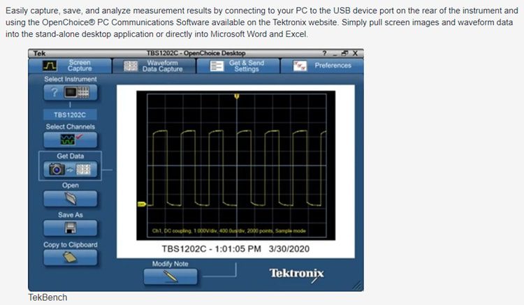 Tektronix TBS1000C Digital Storage Oscilloscopes
