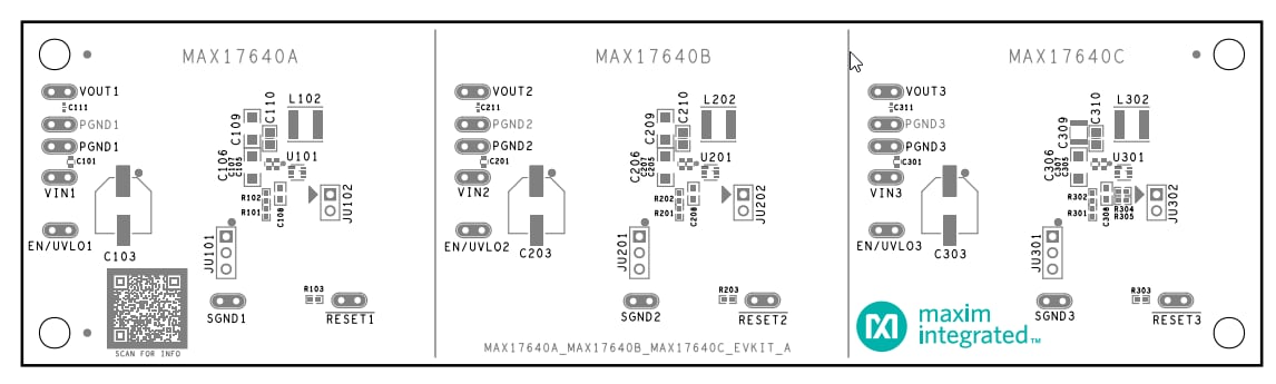 Analog Devices / Maxim Integrated MAX17640A, MAX17640B, & MAX17640C Evaluation Kits