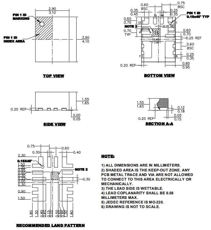 Mechanical Drawing - Monolithic Power Systems (MPS) MPM3806C Synchronous Step-Down Modules