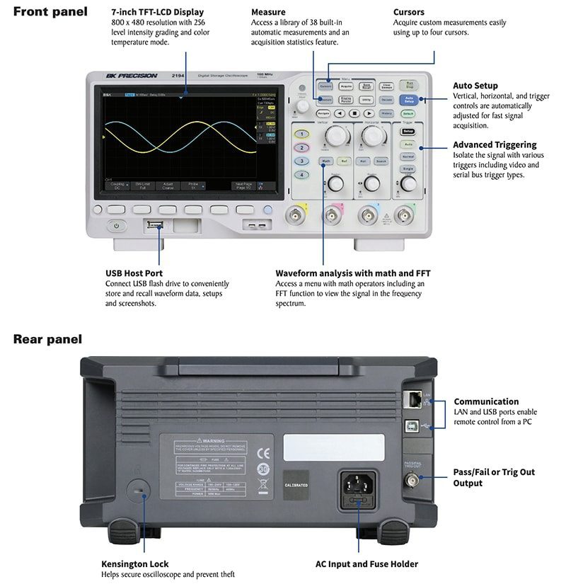 B&K Precision Model 2194 4-Channel Digital Storage Oscilloscope