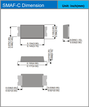Mechanical Drawing - PANJIT STR 100V Super Schottky Low VF Barrier Rectifiers