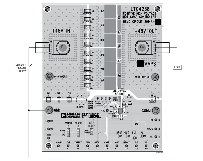 Application Circuit Diagram - Analog Devices Inc. LTC4238 Demo Boards DC2914A-A/B/C