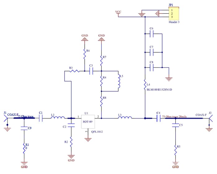 Schematic - Qorvo QPL1812EVB Evaluation Board