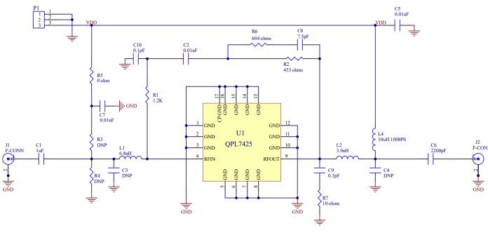 Schematic - Qorvo QPL7425EVB Evaluation Boards