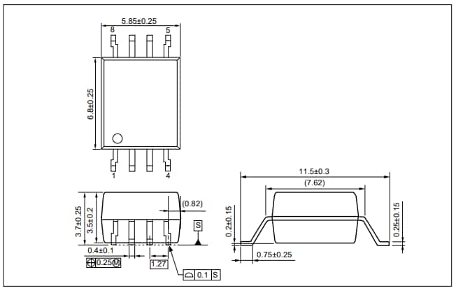 Mechanical Drawing - Renesas Electronics RV1S9353A Delta-Sigma Modulators Mechanical Drawing - Renesas Electronics RV1S9353A Delta-Sigma Modulators