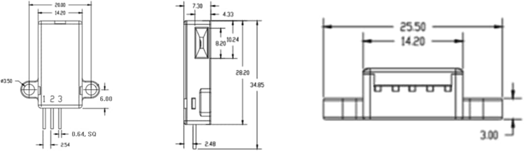 Mechanical Drawing - Renesas Electronics FS1015 Air Velocity Sensor Module