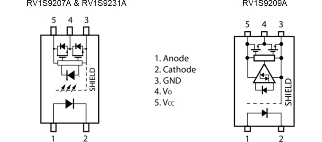 Mechanical Drawing - Renesas Electronics RV1S92xxA IC Photocouplers Mechanical Drawing - Renesas Electronics RV1S92xxA IC Photocouplers