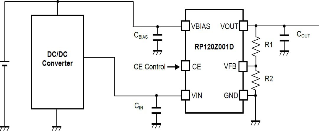 Application Circuit Diagram - Nisshinbo RP120Z LDO Regulators