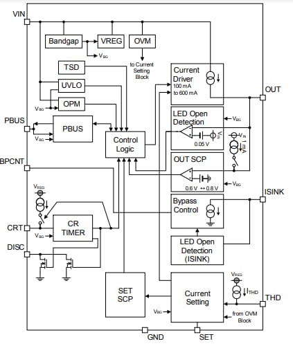 Block Diagram - ROHM Semiconductor BD18326NUF-M Constant Current Driver