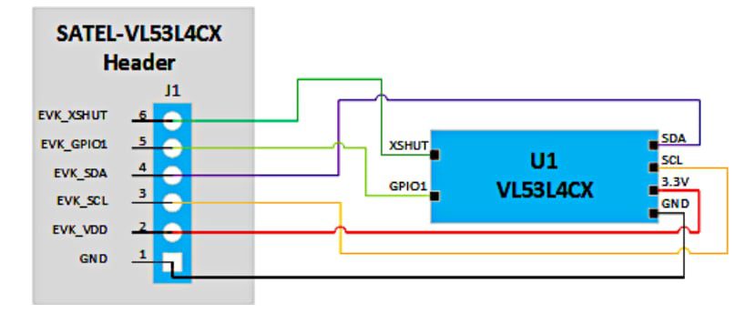 Schematic - STMicroelectronics SATEL-VL53L4CX Breakout Boards Schematic - STMicroelectronics SATEL-VL53L4CX Breakout Boards