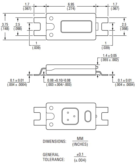 Mechanical Drawing - Bourns AD & SD Miniature Thermal Cutoff Devices