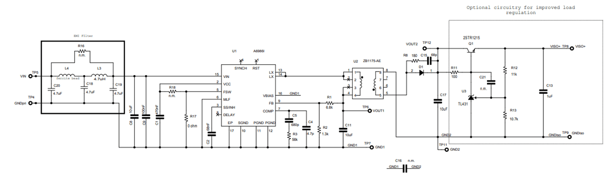 Schematic - STMicroelectronics STEVAL-A6986IV2 Iso-Buck Converter Eval Board