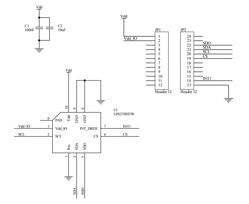 Schematic - STMicroelectronics STEVAL-MKI220V1 Adapter Board