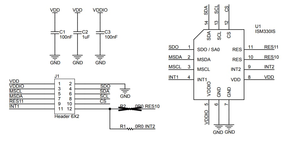 Schematic - STMicroelectronics STEVAL-MKI230KA iNEMO Inertial Module Kit
