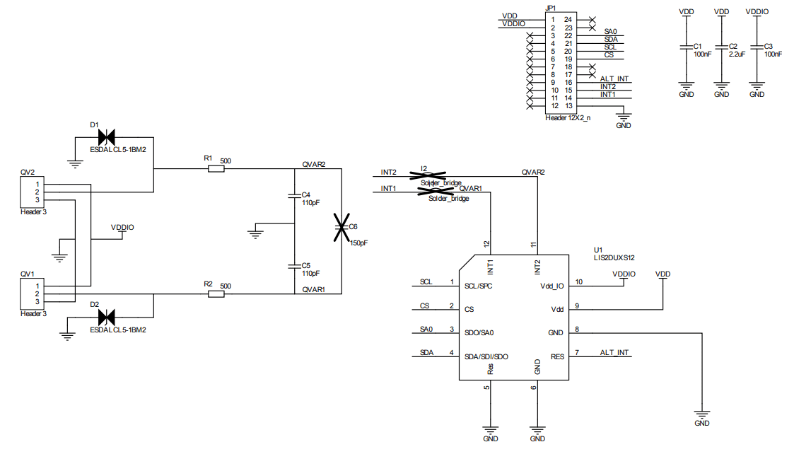 Schematic - STMicroelectronics STEVAL-MKI235KA Adapter Kit