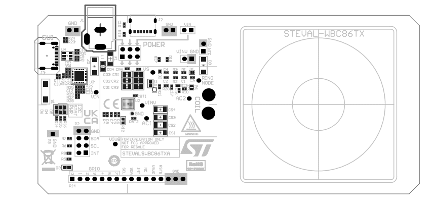 STMicroelectronics STEVAL-WBC86TX Evaluation Board