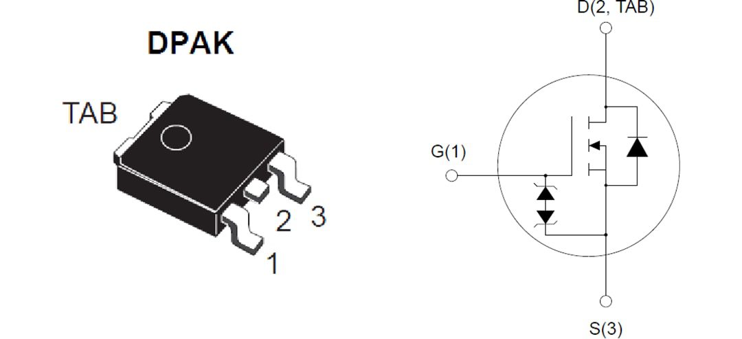 Schematic - STMicroelectronics STD80N240K6 800V 16A MDmesh K6 Power MOSFET