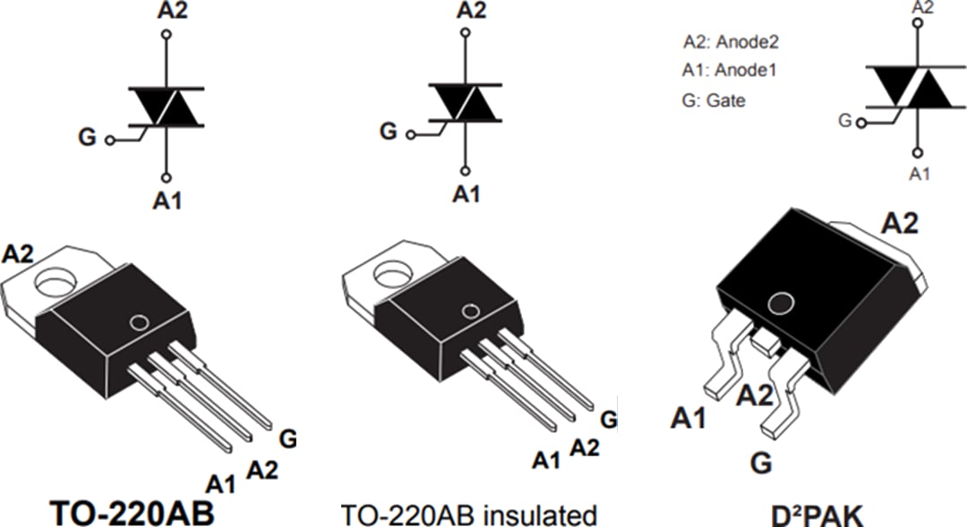 Mechanical Drawing - STMicroelectronics T2535T Triac