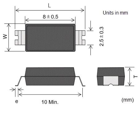 Mechanical Drawing - Murata Multilayer Ceramic Safety Capacitors