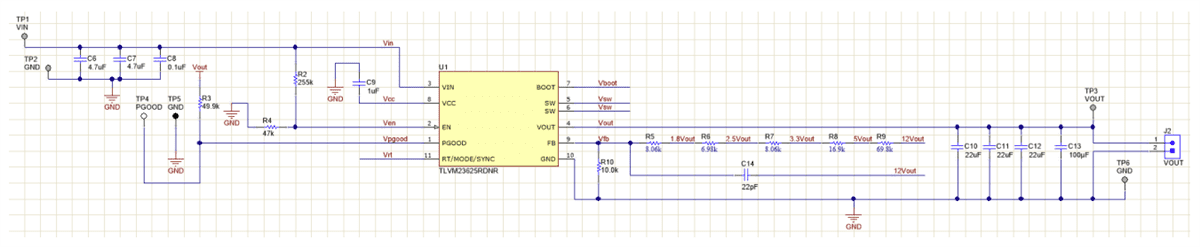 Schematic - Texas Instruments TLVM23625EVM Evaluation Module (EVM)