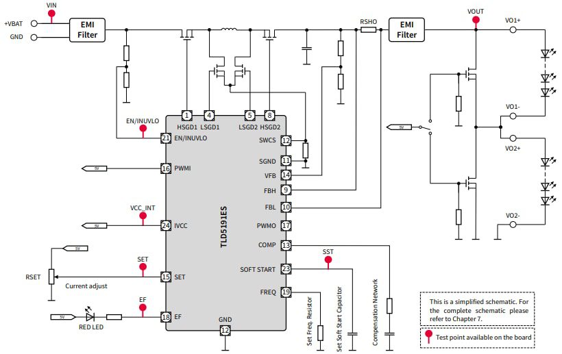 Schematic - Infineon Technologies TLD5191HB2W_EVAL Evaluation Board