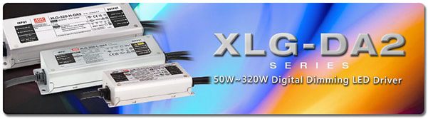 MEAN WELL 50W to 320W DALI-2 Digital Dimming LED Drivers