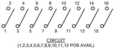 Schematic - E-Switch KAG Series DIP Switches Schematic - E-Switch KAG Series DIP Switches
