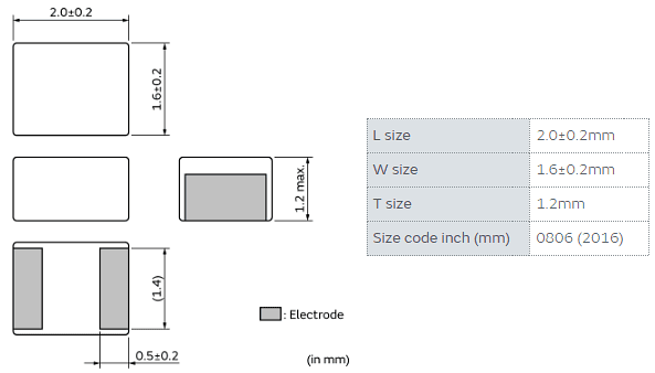 Mechanical Drawing - Murata DFE2MCPH_JL Automotive-Grade Power Inductors Mechanical Drawing - Murata DFE2MCPH_JL Automotive-Grade Power Inductors