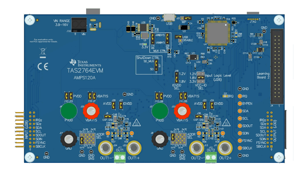 Application Circuit Diagram - Texas Instruments TAS2764EVM Evaluation Module