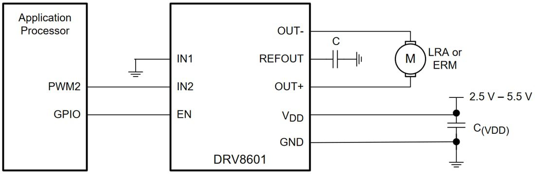 Block Diagram - Texas Instruments DRV8601 Haptic Driver