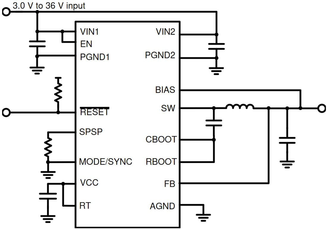 Schematic - Texas Instruments LM6x4xx/LM6x4xx-Q1 Buck Converters