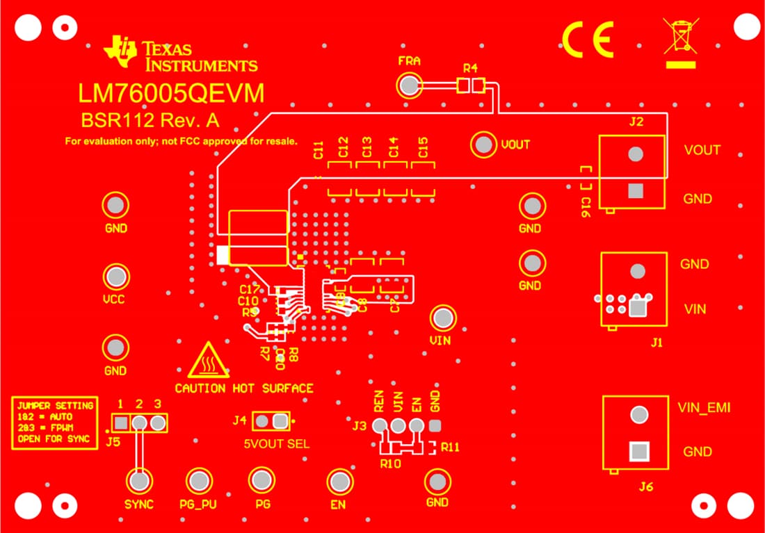 Mechanical Drawing - Texas Instruments LM76005QEVM Converter Evaluation Module (EVM)