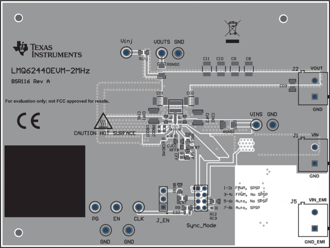 Mechanical Drawing - Texas Instruments LMQ62440EVM Converter Evaluation Module (EVM)