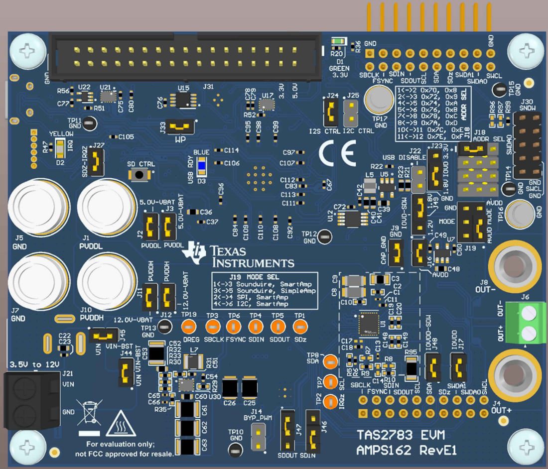 Texas Instruments TAS2783EVM Amplifier Evaluation Module