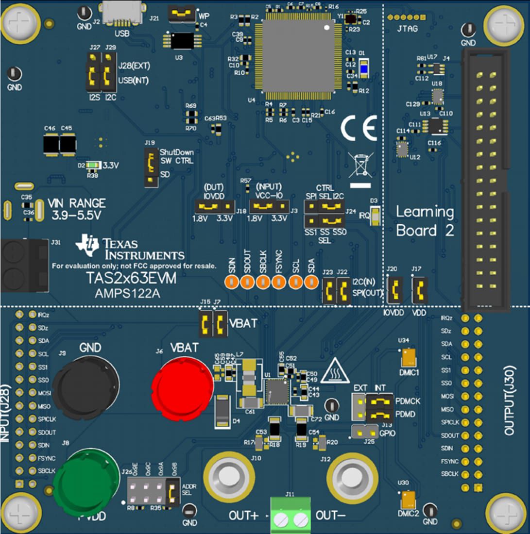 Mechanical Drawing - Texas Instruments TAS2X63EVM Amplifier Evaluation Module (EVM)