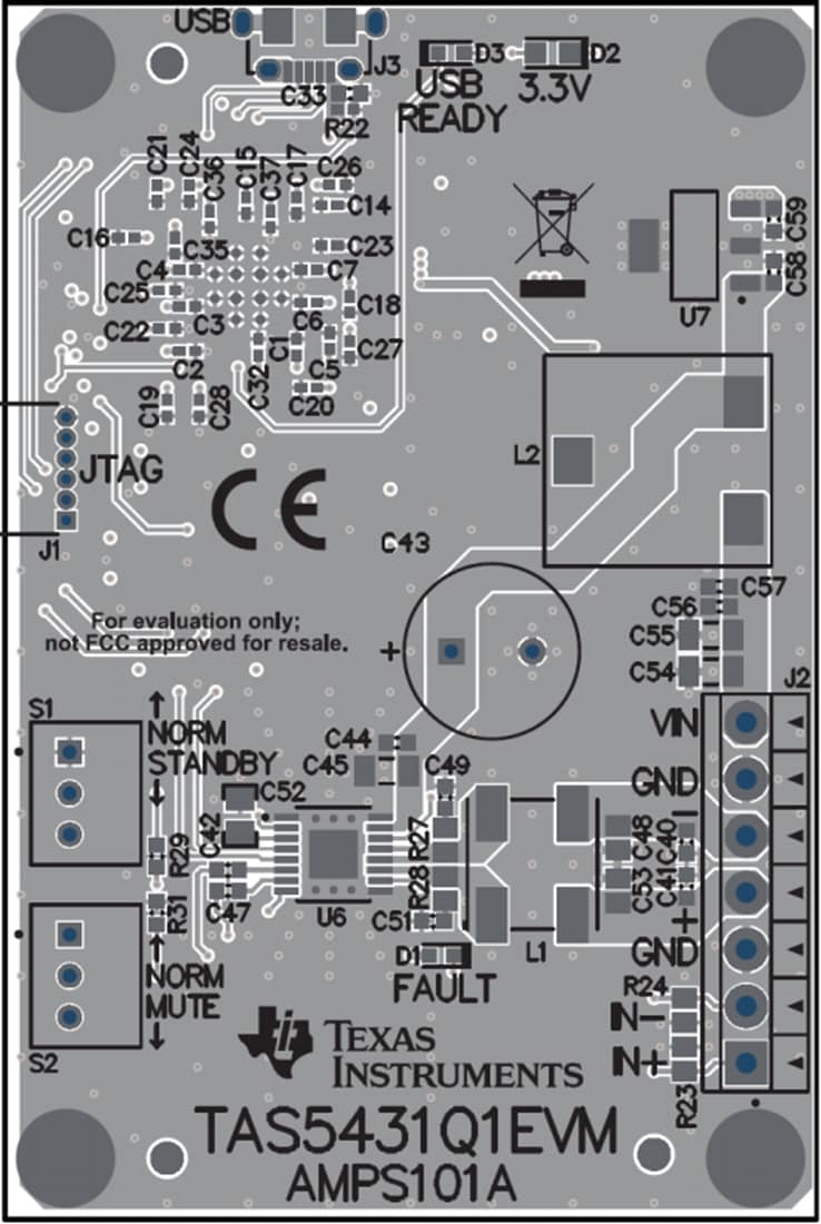 Mechanical Drawing - Texas Instruments TAS5431Q1EVM Amplifier Evaluation Module (EVM)