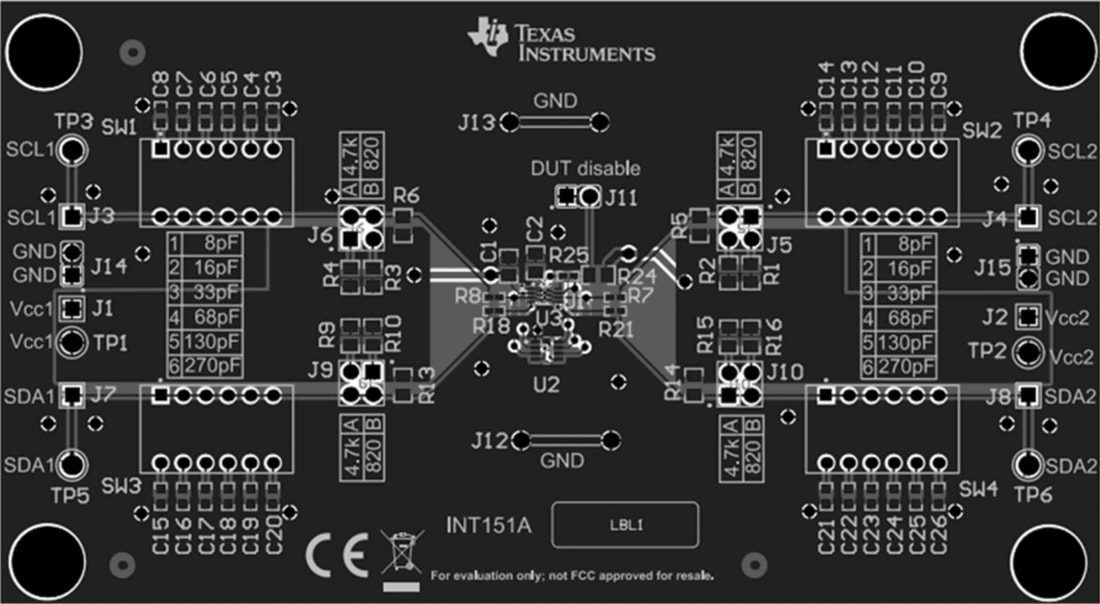 Mechanical Drawing - Texas Instruments TCA39306EVM Level Shifter Evaluation Module