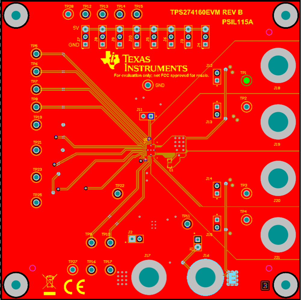 Mechanical Drawing - Texas Instruments TPS274160EVM Switch Evaluation Module (EVM)