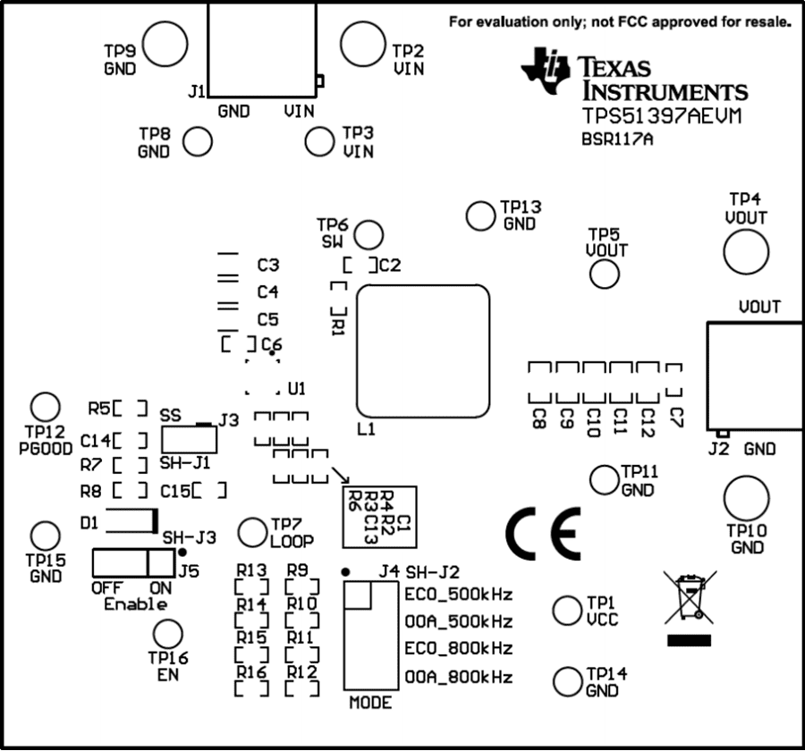 Mechanical Drawing - Texas Instruments TPS51397AEVM Converter Evaluation Module (EVM)