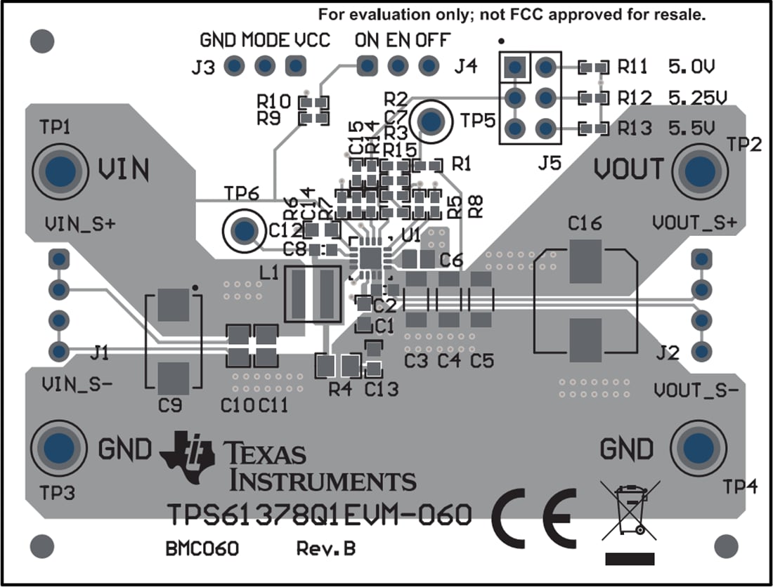 Mechanical Drawing - Texas Instruments TPS61378Q1EVM-060 Converter Evaluation Module