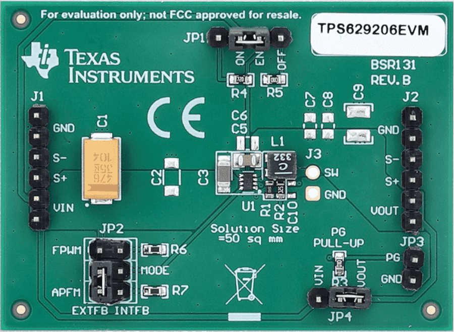 Mechanical Drawing - Texas Instruments TPS629206EVM Converter Evaluation Module
