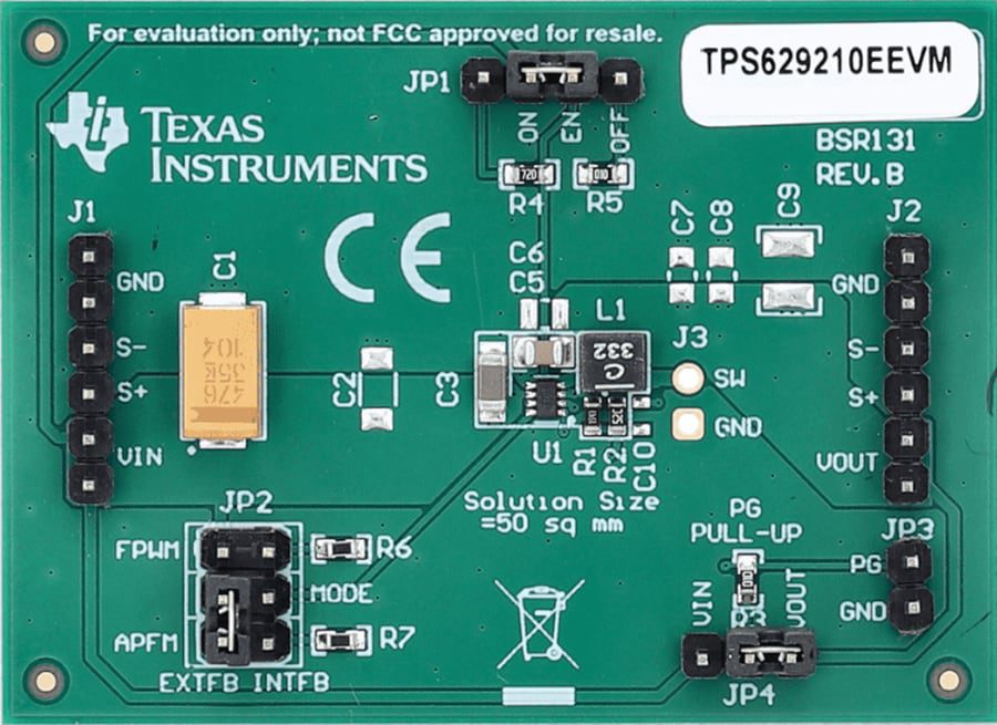 Mechanical Drawing - Texas Instruments TPS629210EEVM Converter Evaluation Module
