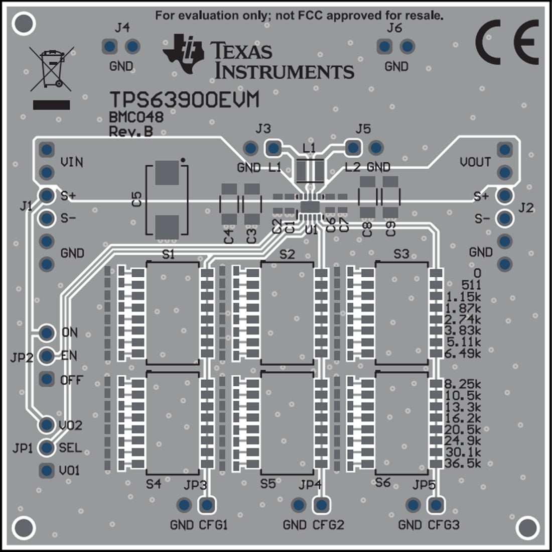 Mechanical Drawing - Texas Instruments TPS63900EVM Converter Evaluation Module (EVM)
