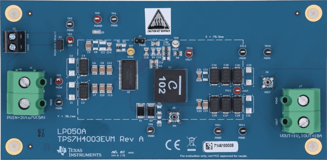 Mechanical Drawing - Texas Instruments TPS7H4003EVM Converter Evaluation Module