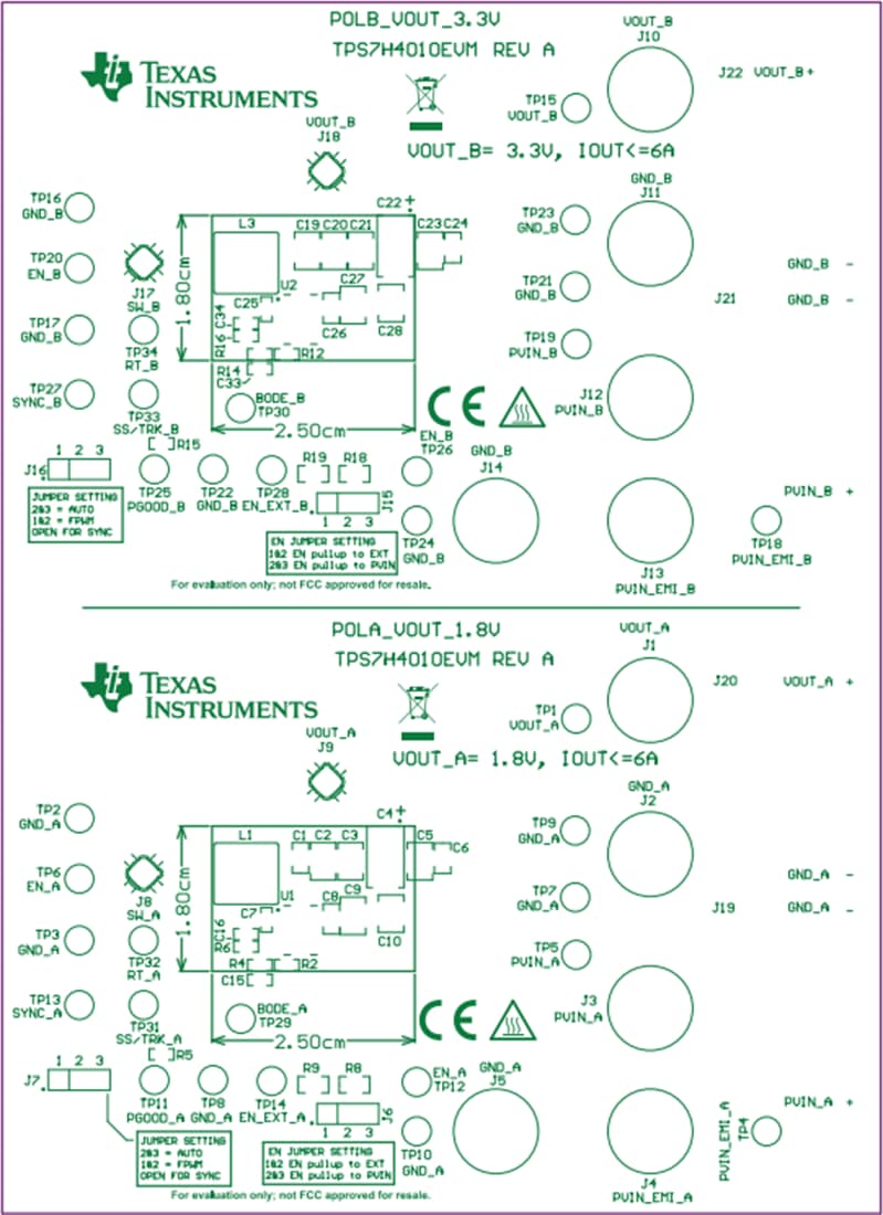 Mechanical Drawing - Texas Instruments TPS7H4010EVM Converter Evaluation Module (EVM)