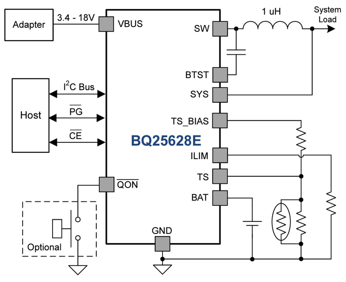 Texas Instruments bq25628E I2C Controlled Buck Battery Charger