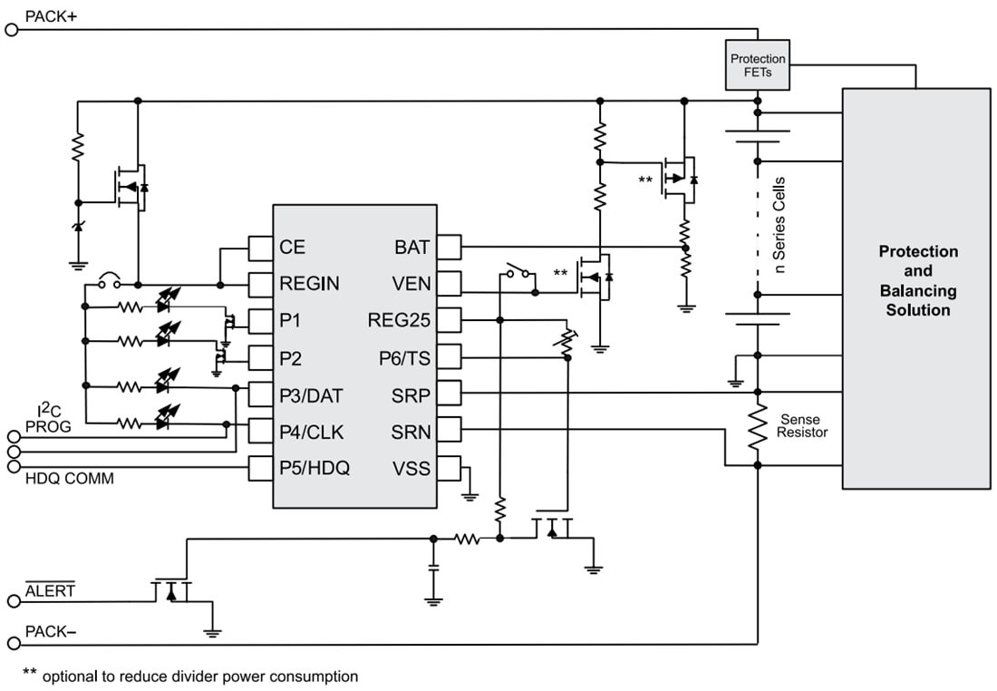 Schematic - Texas Instruments bq34Z100-R2 Stand-Alone Fuel Gauge