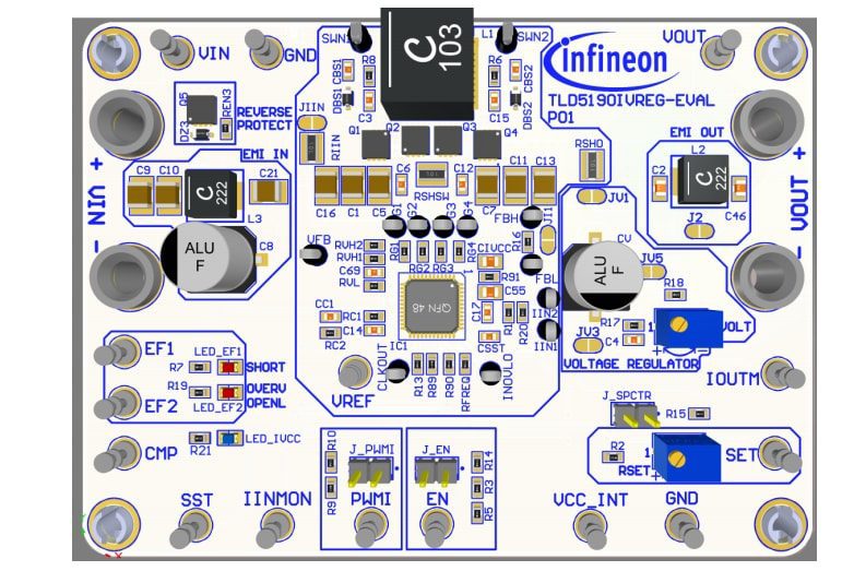 Infineon Technologies TLD5190IVREG-EVAL Evaluation Board