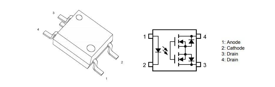 Mechanical Drawing - Toshiba TLP3145 Photorelays