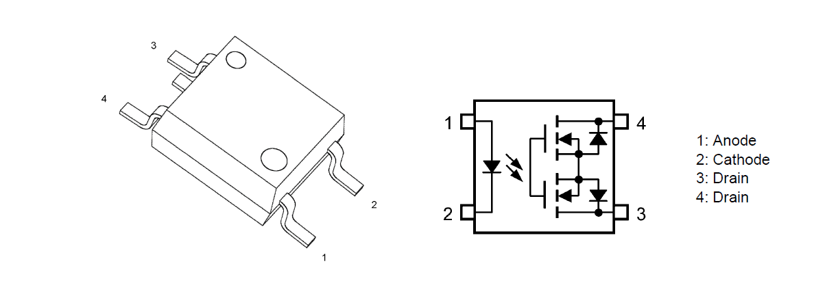 Mechanical Drawing - Toshiba TLP3147 Photorelays
